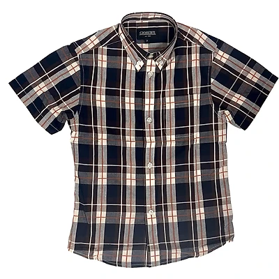 Gioberti Boy's Casual Plaid Checkered Short Sleeve Button Down Shirt