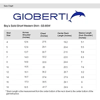 Gioberti Boy's Solid Short Sleeve Western Shirt