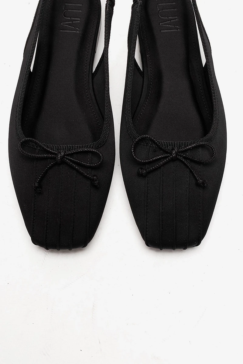 Prologue Shoes Womens Zelvia Bow Slingback Ballet Flat