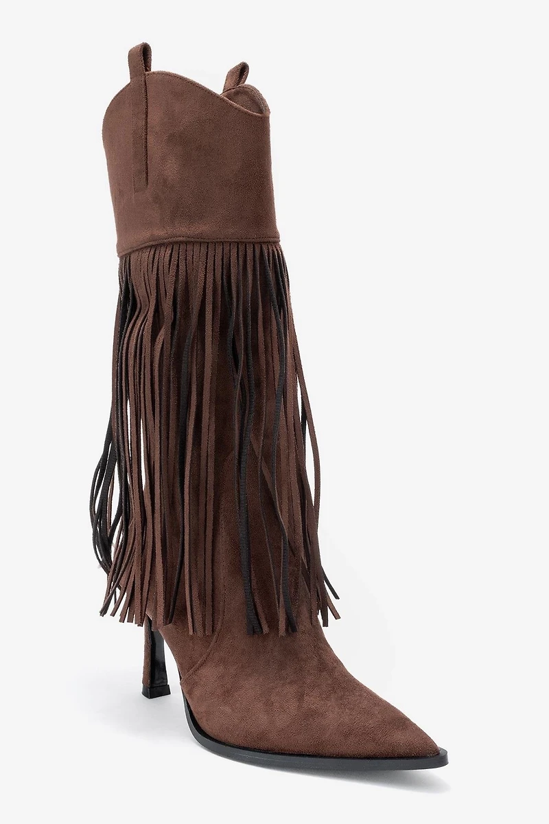 Prologue Shoes Womens Gueras Fringe Pointed Toe Boot
