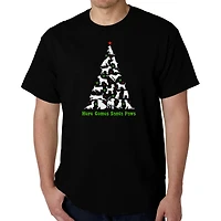 LA Pop Art Men's Word T-Shirt - Here Comes Santa Paws