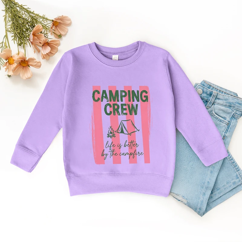 The Juniper Shop - Camping Crew Stripes Toddler Graphic Sweatshirt