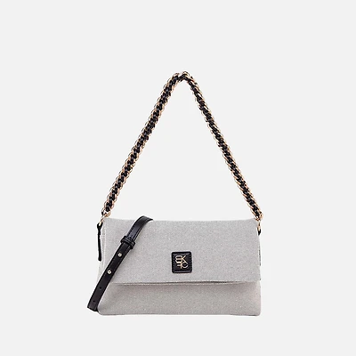 MKF Collection by Mia K Color Block Canvas Crossbody Bag - Gold-Tone Hardware