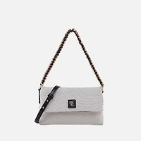 MKF Collection by Mia K Color Block Canvas Crossbody Bag - Gold-Tone Hardware