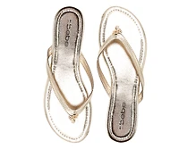 bebe Women's Flat Sandals with Shell Charm Detai
