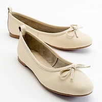 Forever & Always Womens Florence Leather Ballerina Flats