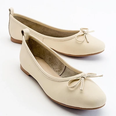 Forever & Always Womens Florence Leather Ballerina Flats