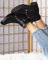 Belle & Bloom Womens City Lights Leather Ankle Boot
