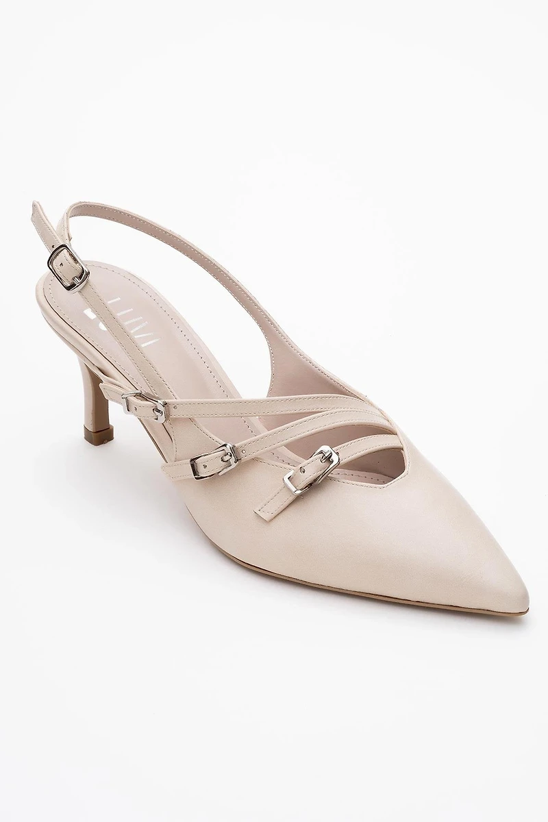 Prologue Shoes Womens Magra Pointed-Toe Slingback Stiletto