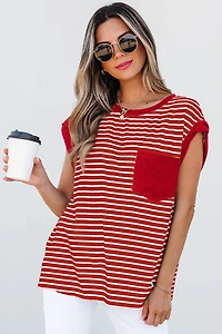 Threaded Pear Women's Annika Stripe Round Neck Tank Top