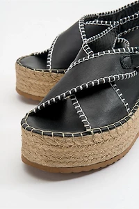 Forever & Always Womens Bellezza Leather Platform Sandals