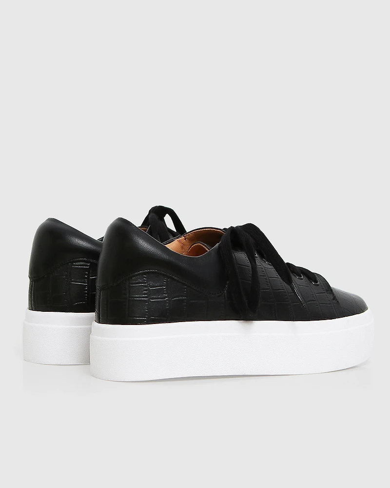 Belle & Bloom Womens Just A Dream Croc Leather Sneaker