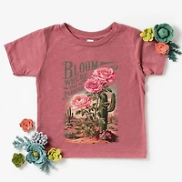The Juniper Shop - Bloom Where You Are Planted Cactus Toddler Short Sleeve Graphic T-Shirt