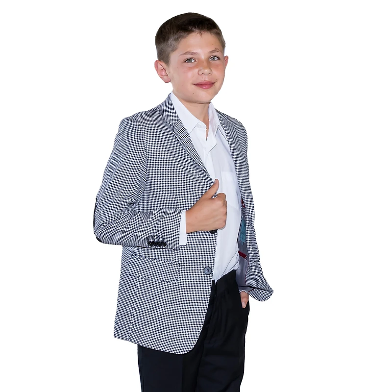 Gioberti Boy's Houndstooth Fully Lined Blazer Jacket
