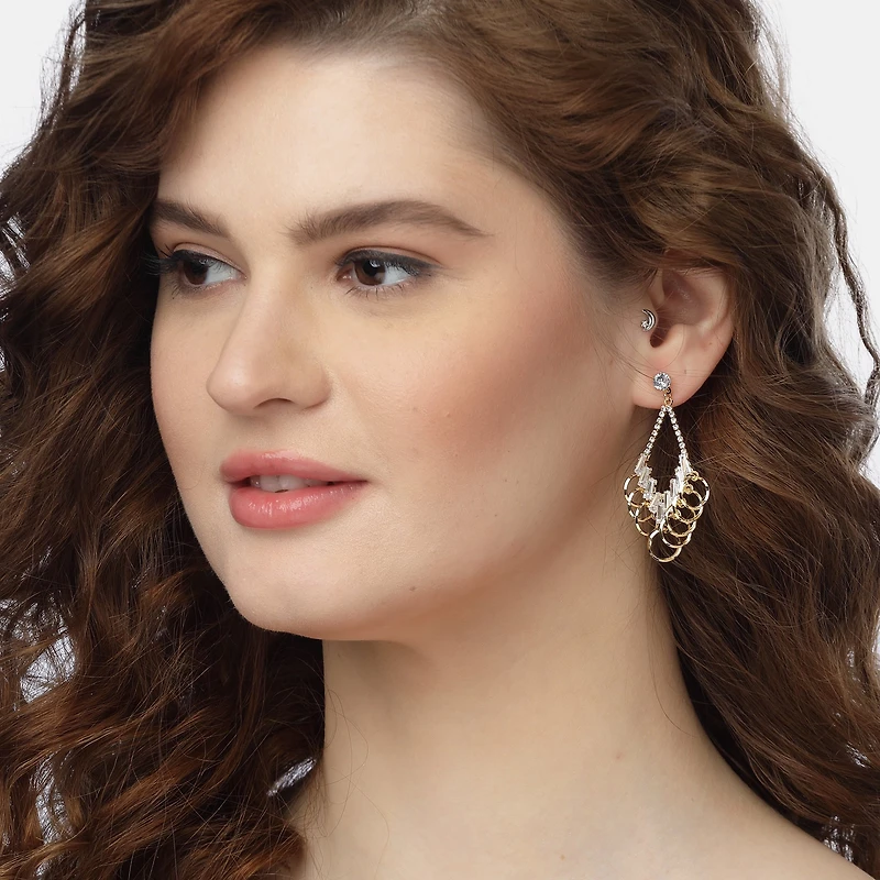 AGP PARIS Womens Shimmering Circles Drop Earrings