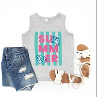 The Juniper Shop - Summer Stripes Seashells Youth Tank Top