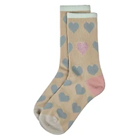 MeMoi Women's Radiate Love Glitter Heart Crew Socks