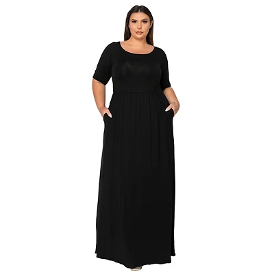 L I V D Women's Plus Eva Pocket Maxi Dress