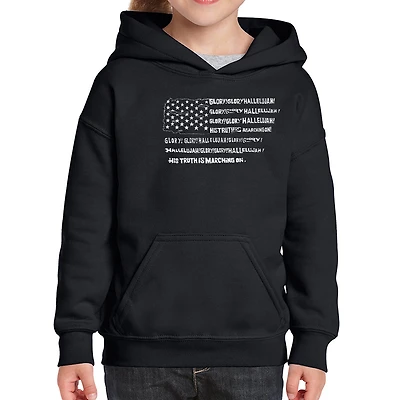 LA Pop Art Girls Word Hoodie - Glory Hallelujah Flag
