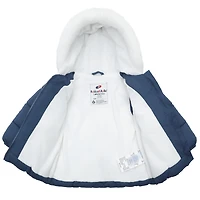 Rokka&Rolla Baby Girls Soft Mini Fur Lining Hooded Puffer Jacket
