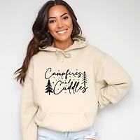 Campfires And Cuddles Script - Women's Graphic Hoodie