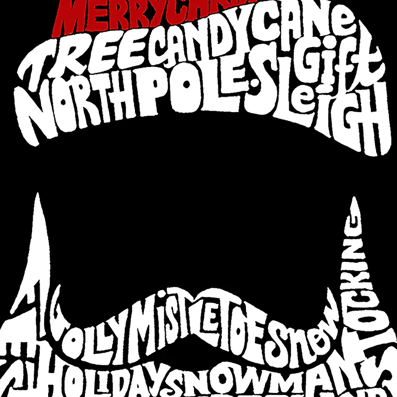 LA Pop Art Men's Cotton/Poly Blend Word T-Shirt - Santa Claus