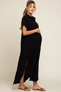 PinkBlush Womens Olive Button Down Maternity Midi Dress