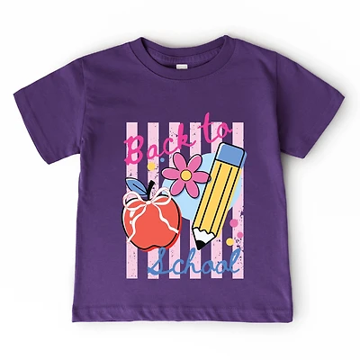 The Juniper Shop - Back To School Stripes Toddler Short Sleeve Graphic T-Shirt