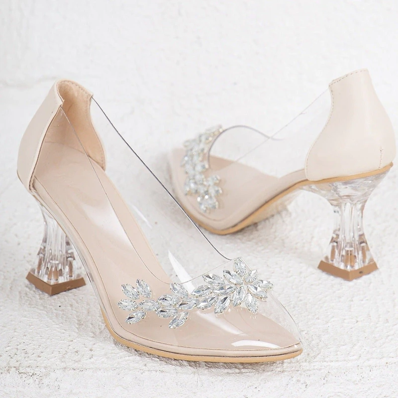 Forever & Always Womens Cinderella Transparent High Heels