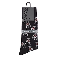 MeMoi Men's American Bully Dog Bamboo Blend Crew Socks
