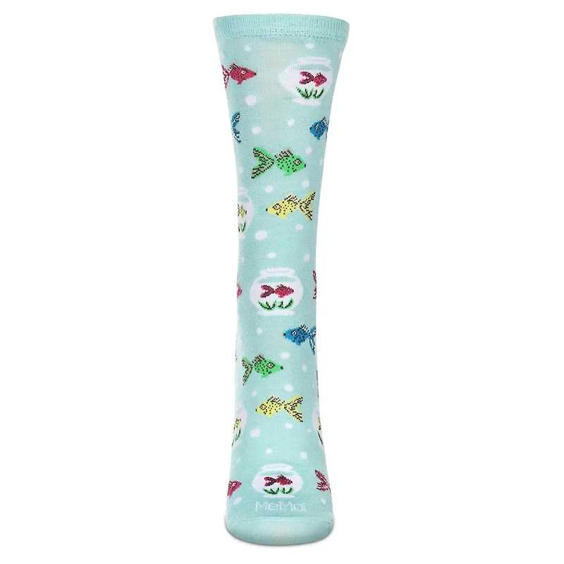 MeMoi Women's Goldfish Rayon From Bamboo Crew Socks
