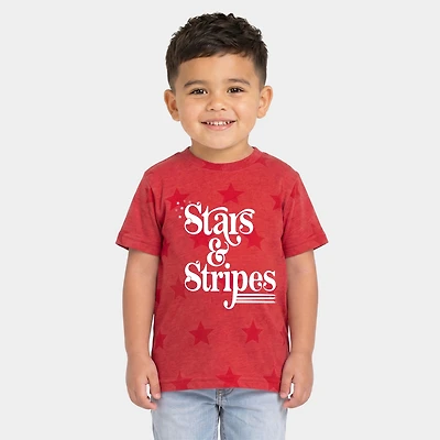 The Juniper Shop - Stars And Stripes Retro Toddler Short Sleeve Star Tee