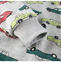 MyKids-USA Baby Boys Automobile Cars Cartoon Crew Neck Long Sleeve Grey Pullover