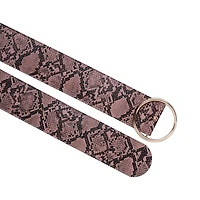 AGP PARIS Pink Snake Print Dual Buckle Women's Belt
