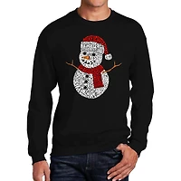 LA Pop Art Christmas Snowman - Men's Word Crew Sweatshirt