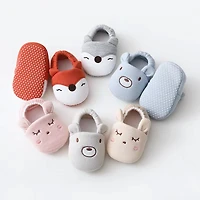 MyKids-USA Baby Cartoon Animal Embroidered Graphic Cotton Filling Design Warm Toddle Shoes