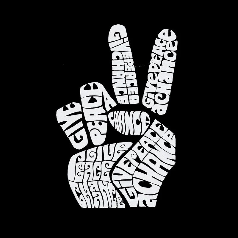 LA Pop Art Peace Fingers - Women's Word Crewneck Sweatshirt