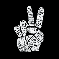 LA Pop Art Peace Fingers - Women's Word Crewneck Sweatshirt