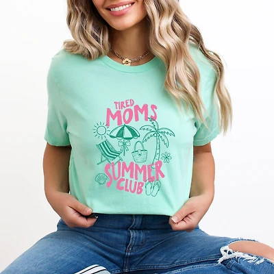 Simply Sage Market - Tired Moms Summer Club Women's Short Sleeve Graphic T-Shirt