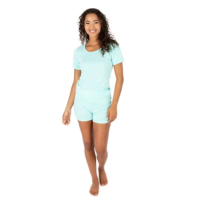 Leveret Women's 2-pc. Cotton Solid Short Sleeve Shirt & Shorts Pajama Set