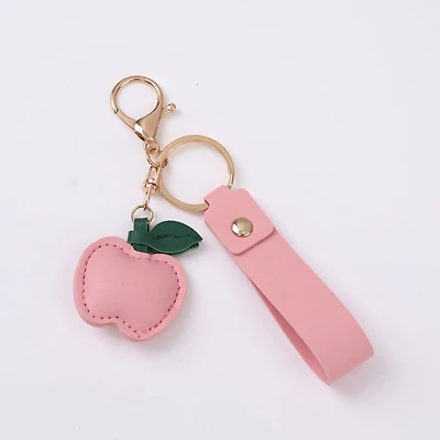 Alilang Women's Apple Bag Charm with Faux Leather Strap and Gold Tone Hardware