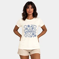 Simply Sage Market - Autism Awareness Puzzle Outline Women's Short Sleeve Graphic T-Shirt