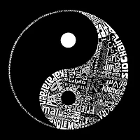 LA Pop Art Men's Cotton/Poly Blend Word T-Shirt - Yin Yang