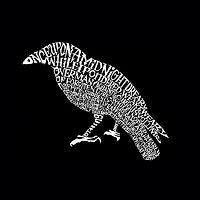 LA Pop Art Men's Edgar Allen Poe The Raven Word T-Shirt