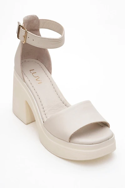 Forever & Always Womens MARGOT Leather Platform Sandal