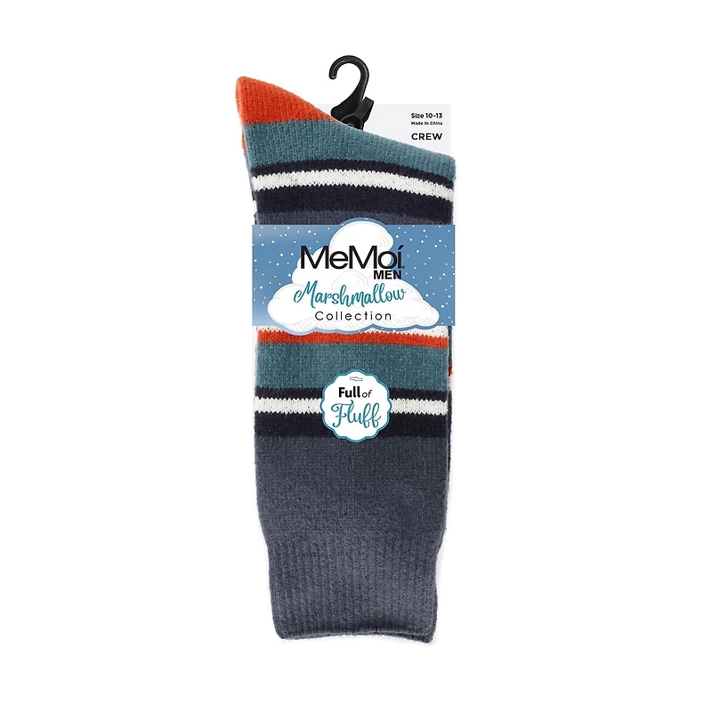 MeMoi Men's Stripe Buttersoft Cozy Crew Socks