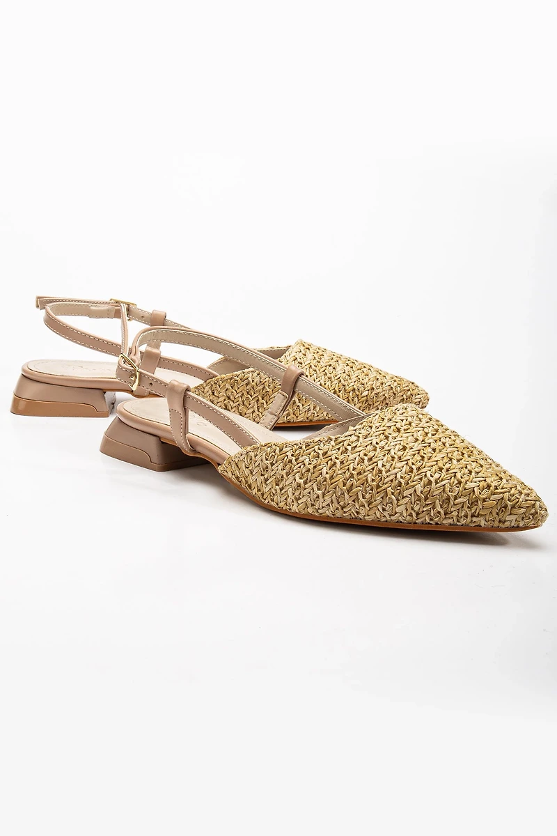 Prologue Shoes Womens Riley Woven Slingback Flats