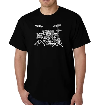 LA Pop Art Men's Word T-Shirt - Drums