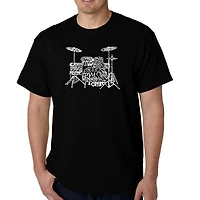 LA Pop Art Men's Word T-Shirt - Drums