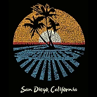 LA Pop Art Cities San Diego - Men's Word Hooded Sweatshirt